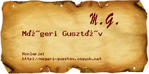 Mágeri Gusztáv névjegykártya
